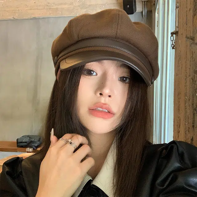 浪莎 美拉德穿搭帽子复古画家显脸小云朵八角帽学生 涤纶 贝雷帽 女款