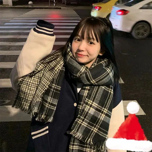 浪莎 复古格子围巾男女百搭秋冬季双面加厚格纹披肩学生情侣围脖 礼盒装 绒线围巾 男女同款情侣款