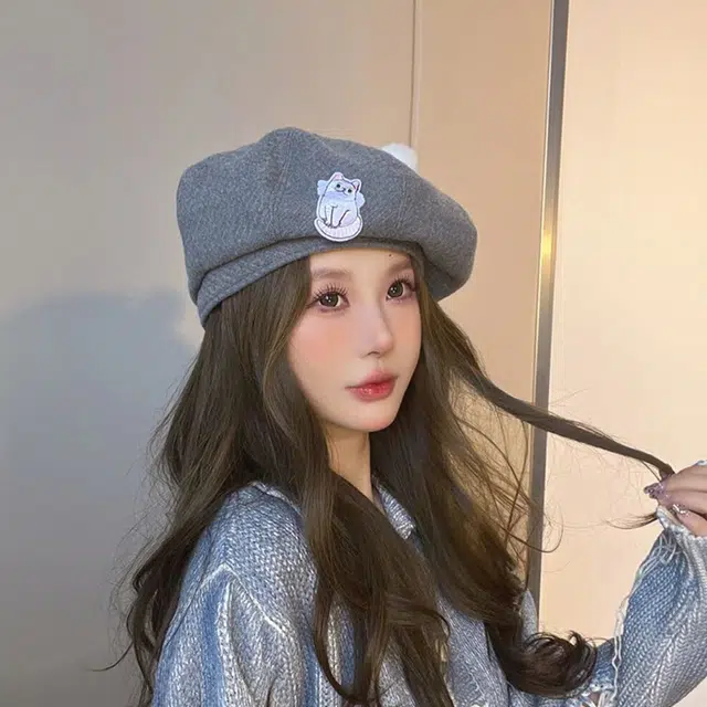 浪莎 日系复古英伦风可爱小狗气质百搭画家时尚潮流学生百搭显脸小 棉 贝雷帽 女款