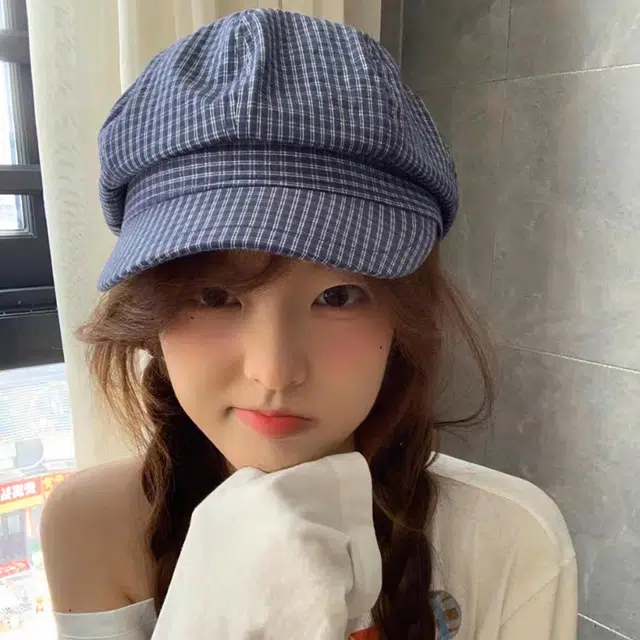 浪莎 韩系早秋千鸟格纹薄款复古英伦风百搭休闲 棉 贝雷帽 男女同款情侣款