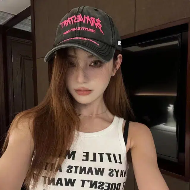 浪莎 做旧街头复古风时尚潮流小众设计显脸 棉 鸭舌帽 男女同款情侣款