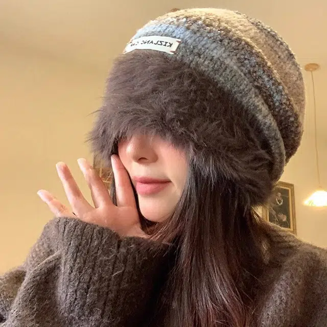 浪莎 冬季大头围堆堆帽子显脸小保暖包头针织潮酷冷帽 涤纶 绒线帽 男女同款情侣款