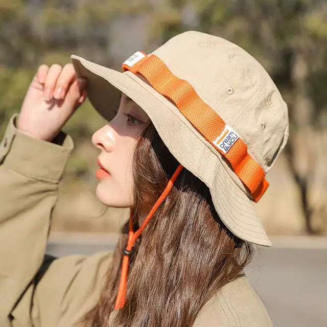 浪莎 日系复古户外度假露营登山帽抽绳可调节百搭时尚 棉 渔夫帽 男女同款情侣款