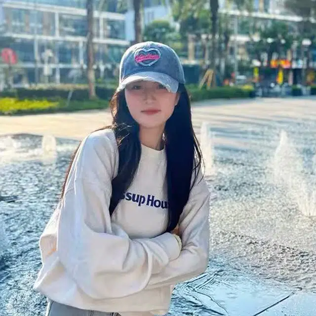 浪莎 春夏季爱心水洗做旧牛仔刺绣棒球帽户外出行甜酷辣妹防晒遮阳时尚潮流百搭大头围显脸小 棉 鸭舌帽 男女同款情侣款