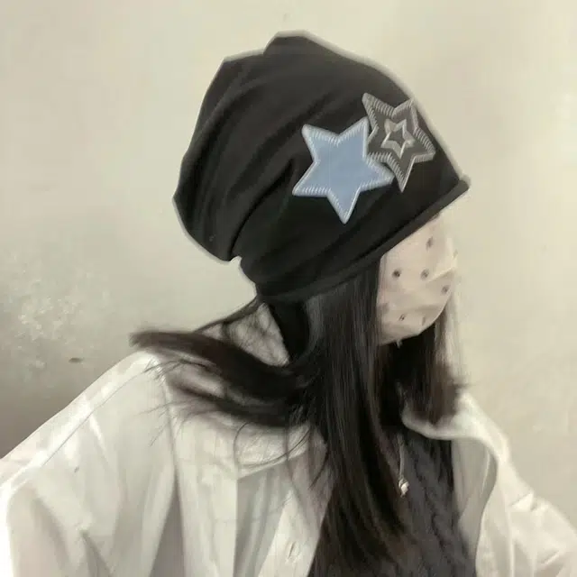 浪莎 五角星贴布堆堆帽子卷边棉质包头帽街头休闲显脸小 棉 绒线帽 男女同款情侣款