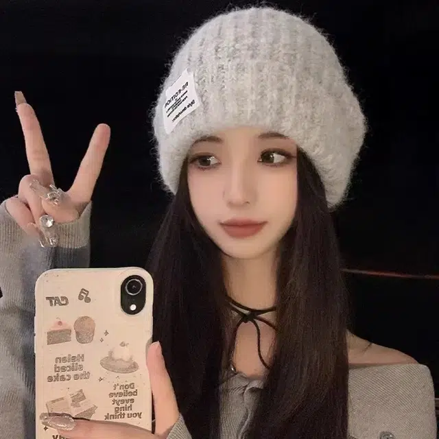 浪莎 日系简约纯色堆堆帽大头围针织显脸小户外休闲保暖护耳包头帽 聚酯纤维 绒线帽 男女同款情侣款