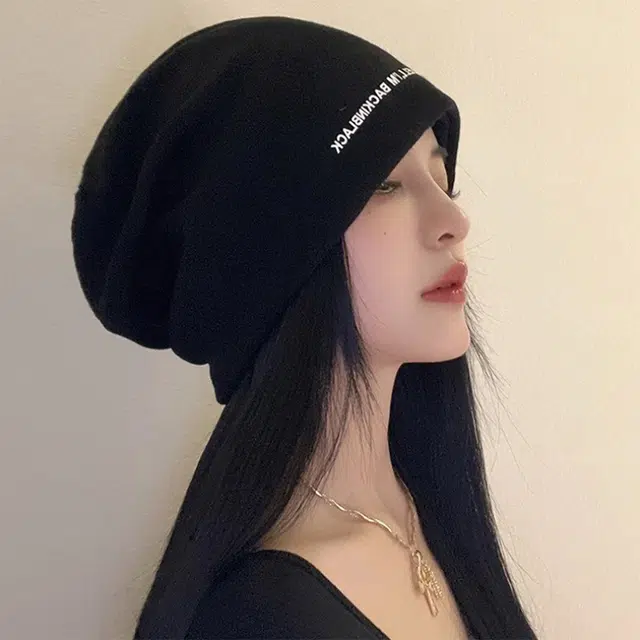 浪莎 韩式冷帽简约纯色字母印花户外街拍时尚潮流堆堆帽 棉  绒线帽 男女同款情侣款