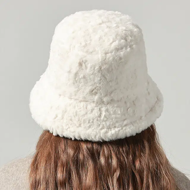 浪莎 秋冬天毛绒盆帽男女情侣款大头围渔夫帽日常通勤保暖百搭显脸小帽子绒线帽 涤纶 渔夫帽 男女同款情侣款
