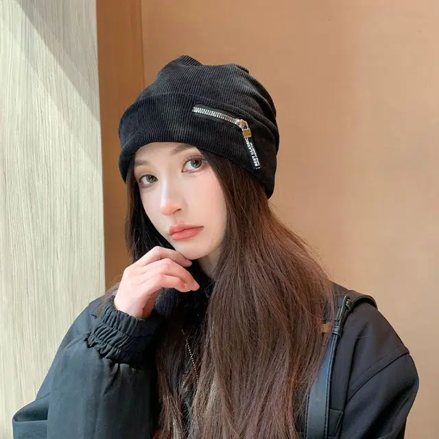 浪莎 美式优雅显脸小灯芯绒针织毛线 棉 绒线帽 男女同款情侣款