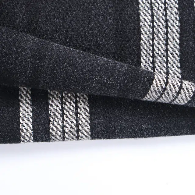 浪莎 百搭条纹方格拼色披肩高品质双面保暖加厚围脖 聚酯纤维 绒线围巾 男女同款情侣款