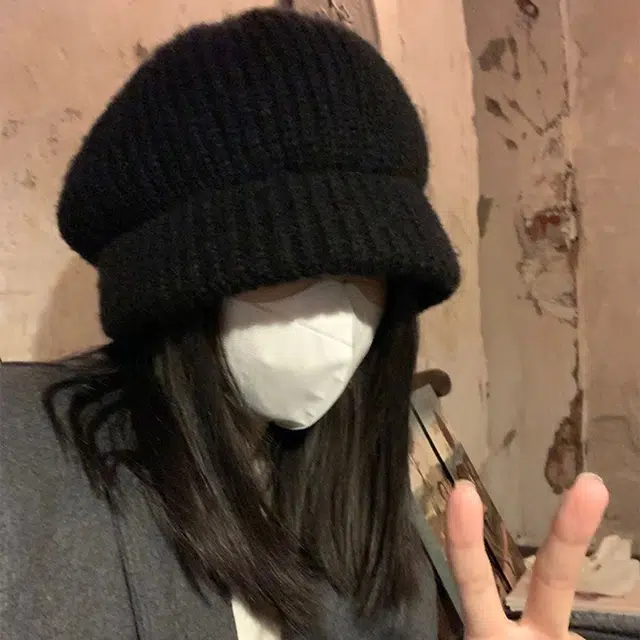 【日常百搭】 浪莎 秋冬加厚保暖一帽三戴毛线帽大头围显脸小冷帽百搭防风文艺针织帽 男女同款情侣款 涤纶 绒线帽 男女同款情侣款