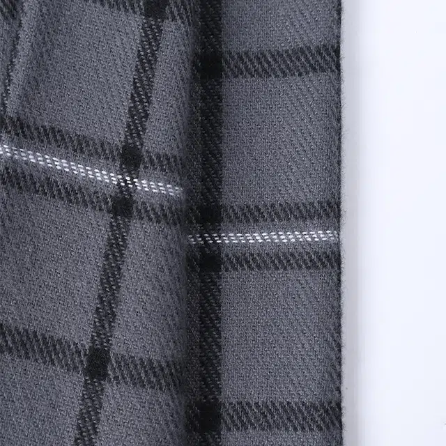 浪莎 经典黑白灰格纹双面高级百搭保暖流苏 礼盒装 聚酯纤维 绒线围巾 男女同款情侣款