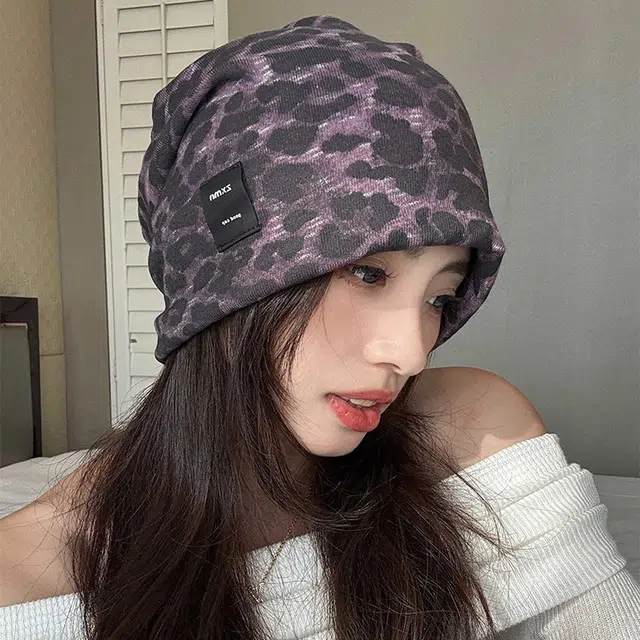 浪莎 美式个性扎染豹户外休闲 棉 绒线帽 男女同款情侣款