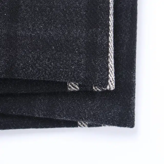 浪莎 百搭条纹方格拼色披肩高品质双面保暖加厚围脖 聚酯纤维 绒线围巾 男女同款情侣款