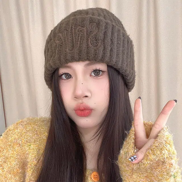 浪莎 秋冬保暖针织帽韩版出游逛街情侣时尚缝线字母百搭毛线包头绒线帽子 男女同款 涤纶 绒线帽 男女同款情侣款