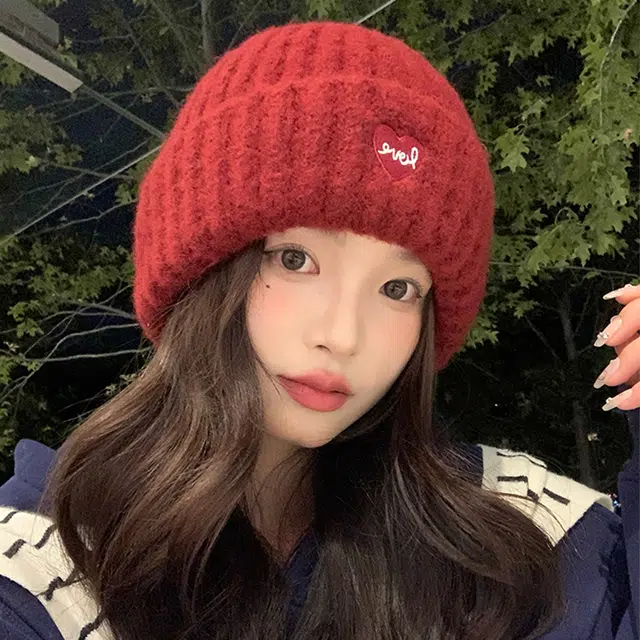 浪莎 安可拉红显白保暖针织绒线帽子女生秋冬款日常通勤百搭护耳显脸小毛线帽 腈纶 绒线帽 女款