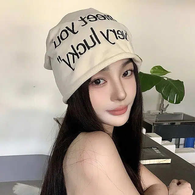 浪莎 美式字母刺绣卷边帽檐户外出行街头潮流时尚堆堆帽显脸小 棉  绒线帽 男女同款情侣款