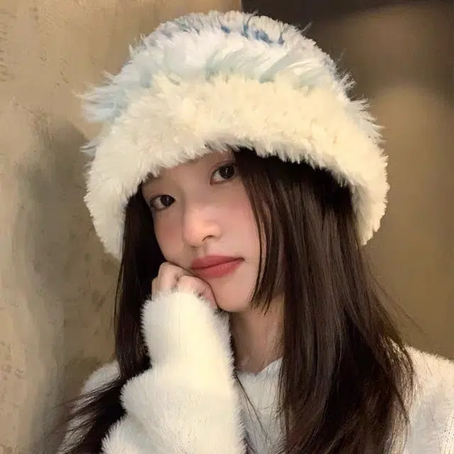 浪莎 日系毛绒渔夫帽子女秋冬季显脸小彩色兔毛针织帽大头围保暖毛线帽 涤纶 绒线帽 男女同款情侣款