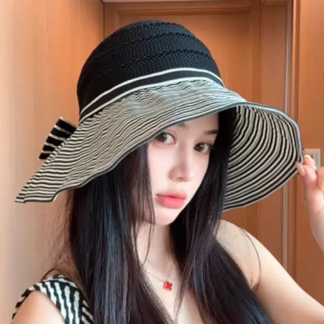 浪莎 轻奢韩系防紫外线空顶遮阳帽 聚酯纤维 渔夫帽 女款