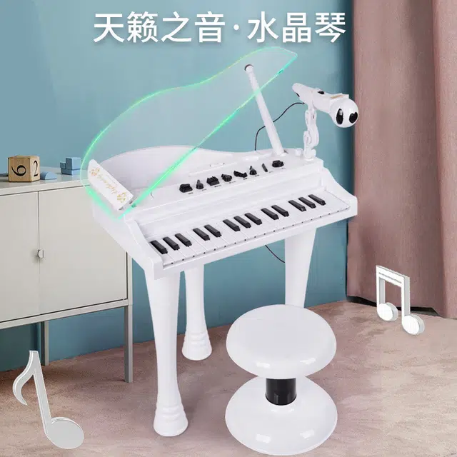 贝芬乐 弹奏电子琴带话筒 水晶钢琴 早教益智玩具