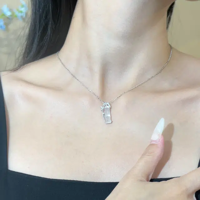 【一物一证】 羽诗娅 节节高升 个性高级感轻奢竹子吊坠 日常通勤配饰锁骨链 表白必备 女朋友告白生日纪念日礼盒款 玉髓 玉石项链 女款