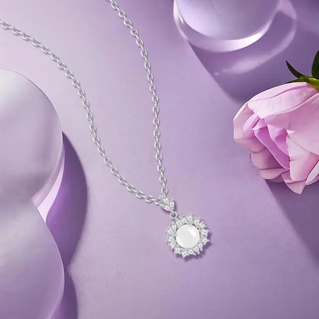 【一物一证】 羽诗娅 星辰璀璨 个性高级感小众闪耀圆形气质优雅吊坠 日常通勤 表白必备 女朋友告白生日纪念日礼盒款 玉髓 玉石项链 女款
