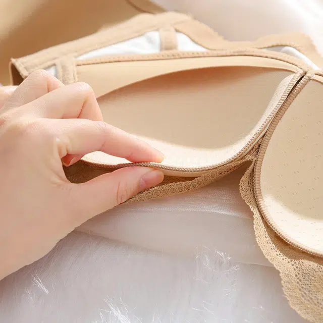 慕梵度 无磁蕾丝无痕无钢圈聚拢上托内衣女士收副乳防下垂舒适透气文胸 女款