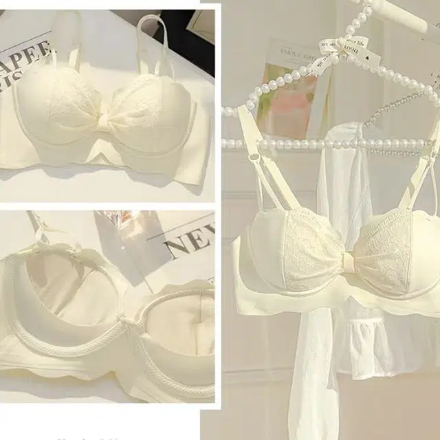 慕梵度 聚拢收副乳防下垂纯欲蕾丝无钢圈上托小胸显大文胸 女款