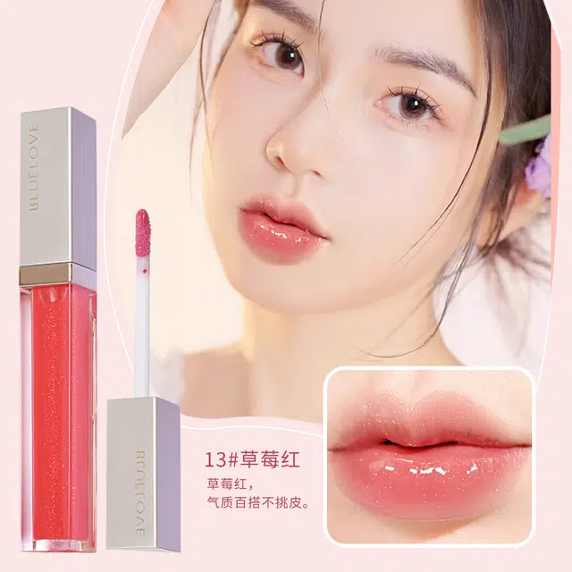 蓝色之恋 嘟嘟唇唇彩护唇精华唇蜜女口红唇釉叠涂保湿防干裂 水光 细闪