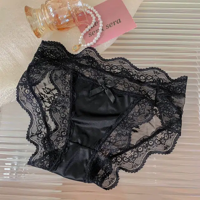 秀黛 蕾丝高级浪漫大花边高开叉低腰三角内裤 女款 组合装