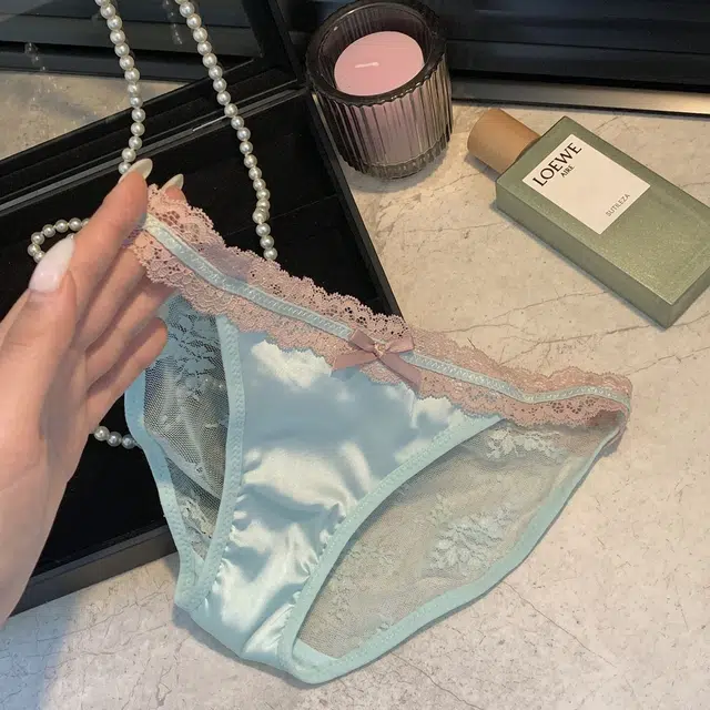 秀黛 蕾丝抗菌纯棉裆低腰辣妹纯欲性感撞色透气无痕三角内裤 女款