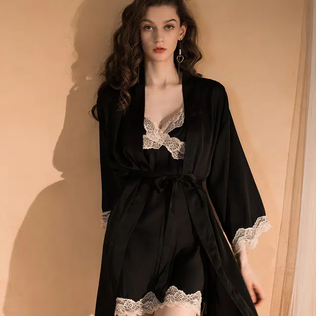 秀黛 蕾丝高级感简约时尚家居服睡衣套装 女款