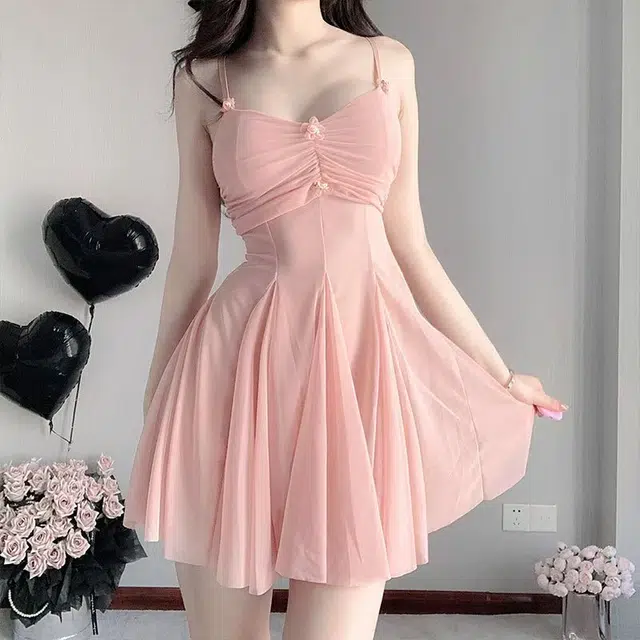 秀黛 纯欲风性感网纱透视吊带裙家居服可外穿睡裙 女款