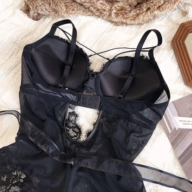 秀黛 蕾丝连体内衣纯色性感文胸 女款