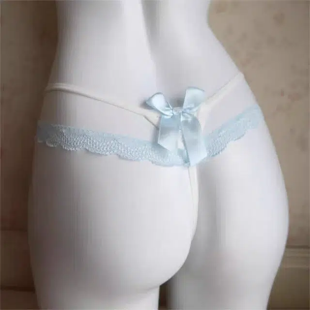 秀黛 蝴蝶结交叉美臀绑带舒适低腰纯欲性感蕾丝绳子丁字裤 女款