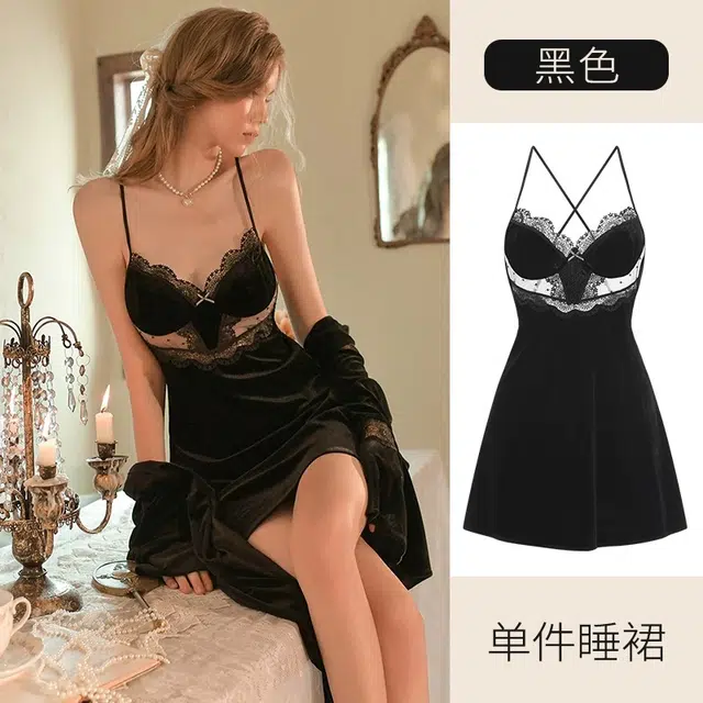 秀黛 法式性感纯欲风家居服可外穿睡衣套装 女款