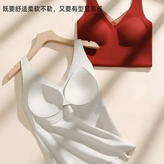 秀黛 保暖背心女大码秋冬加厚带胸垫一体无痕打底衣内衣 女款