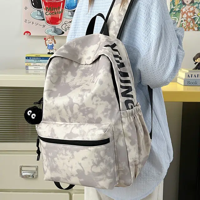 揽月 美式渐变复古简约个性百搭 尼龙 双肩包 常规 男女同款情侣款 多色