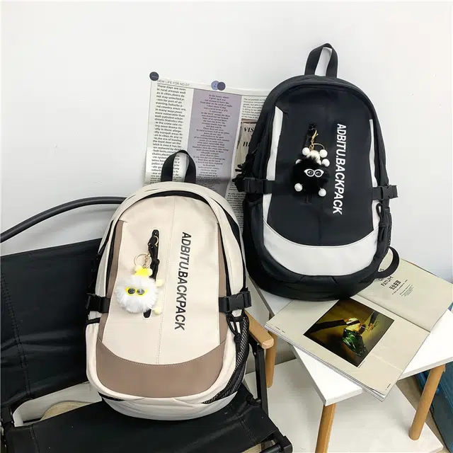 揽月 大容量原宿工装风街拍复古通勤 复合斜纹布 双肩包 常规 男女同款情侣款 多色