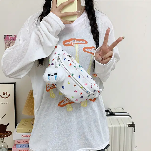 揽月 简约纯色时尚百搭 牛津布 胸包 男女同款情侣款 多色