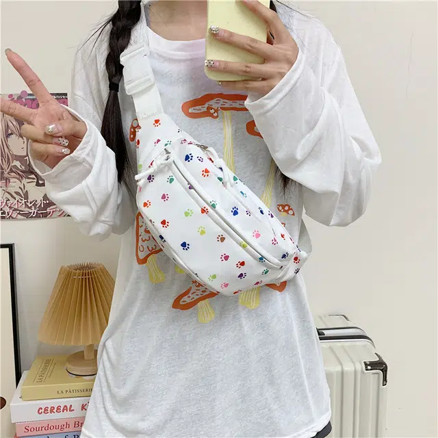 揽月 简约纯色时尚百搭 牛津布 胸包 男女同款情侣款 多色