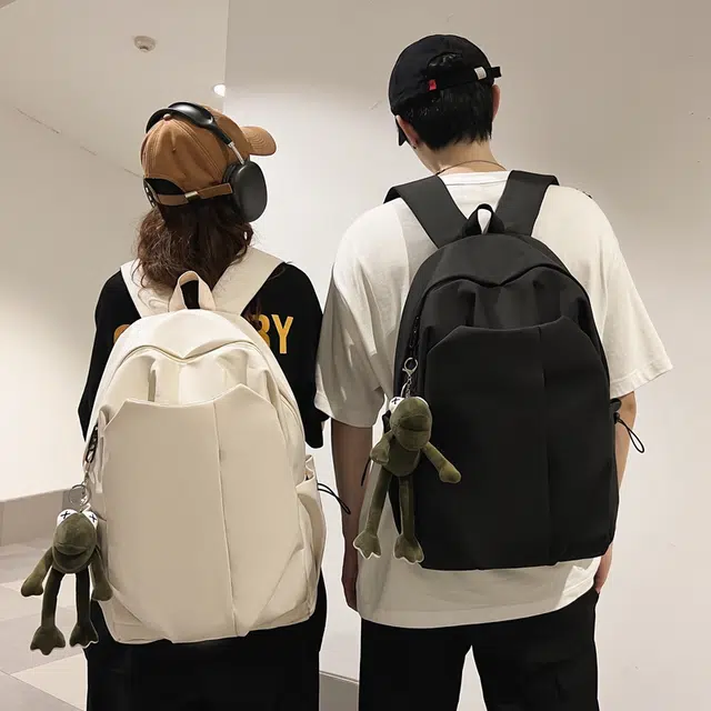 揽月 轻便大容量潮酷简约百搭 尼龙 双肩包 男女同款情侣款 黑色/白色/红色/蓝色/卡其色