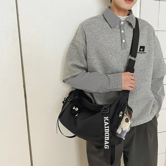 揽月 简约休闲慵懒风纯色上课通勤百搭 尼龙 单肩斜挎包 男女同款情侣款 多色