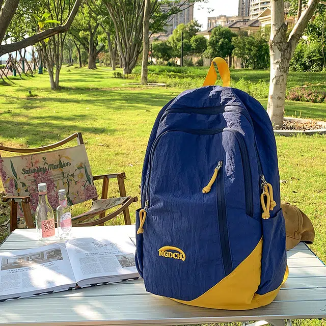 揽月 复古撞色轻便简约百搭 尼龙 双肩包 男女同款情侣款 多色