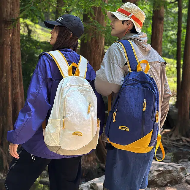 揽月 复古撞色轻便简约百搭 尼龙 双肩包 男女同款情侣款 多色