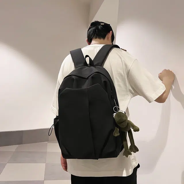 揽月 轻便大容量潮酷简约百搭 尼龙 双肩包 男女同款情侣款 黑色/白色/红色/蓝色/卡其色