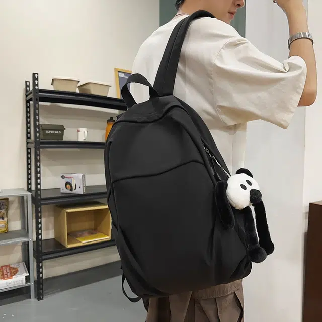 揽月 纯色轻便大容量通勤 尼龙 双肩包 男女同款情侣款 多色