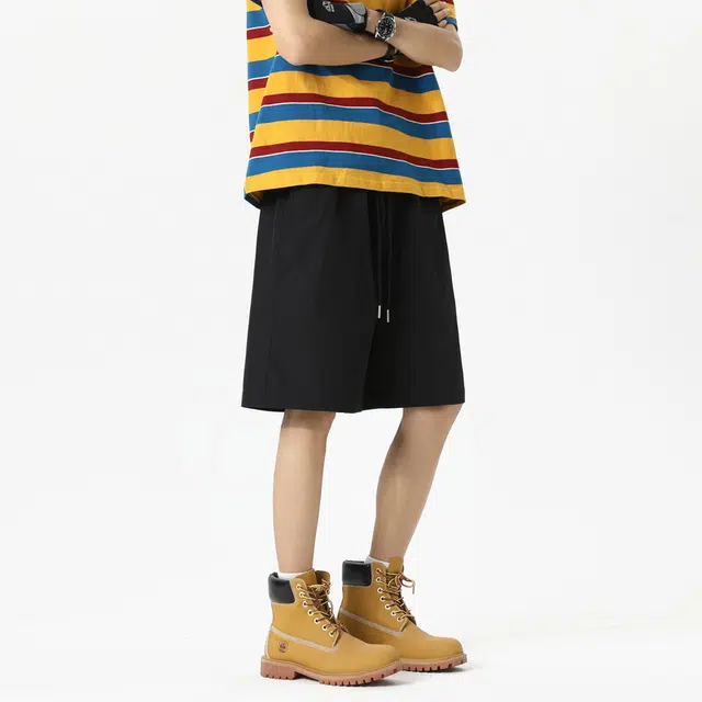 太子龍 美式纯色宽松时尚百搭简约休闲短裤 男款