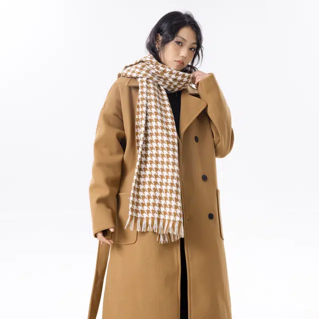 寻星记 纯色复古中长款韩系加厚保暖宽松过膝大衣 男女同款