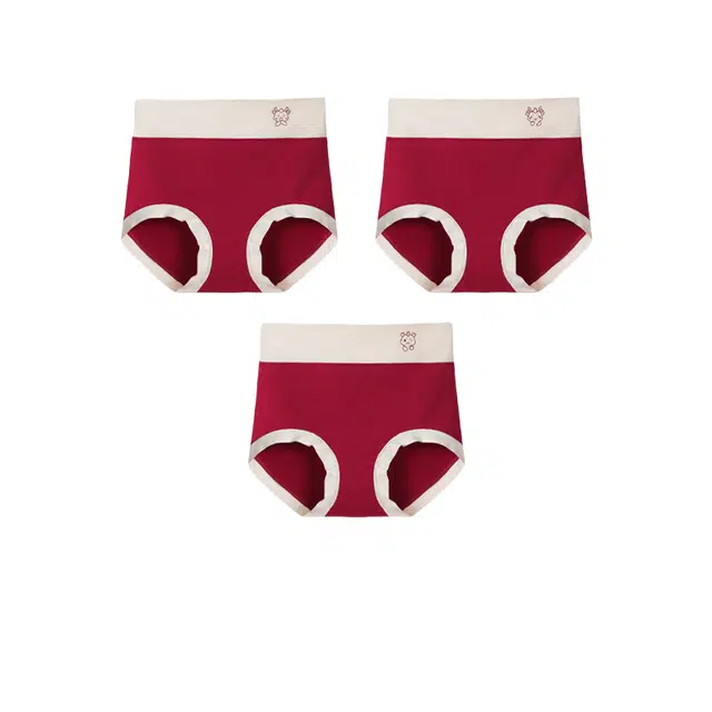 雅鹿 高腰舒适可爱卡通龙三角内裤 女款 组合装